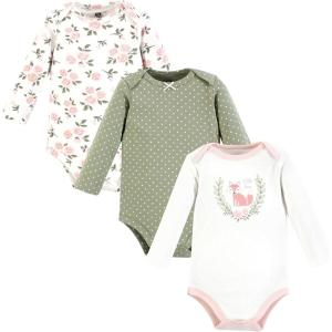 image:imageHudson Baby Baby Girls Cotton Longsleeve Bodysuits 3packLittle Love Fox