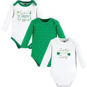 image:imageHudson Baby Baby Girls Cotton Longsleeve Bodysuits 3packLucky Lady