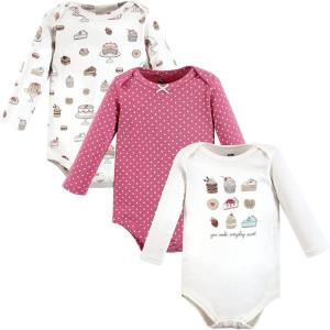 image:imageHudson Baby Baby Girls Cotton Longsleeve Bodysuits 3packSweet Bakery