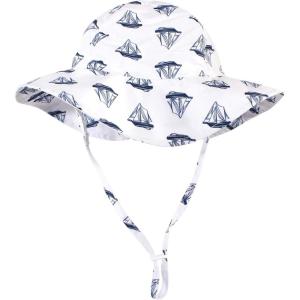 image:imageHudson Baby Baby Hudson Baby Unisex Baby Sun Protection Hat Flamingo Rainbow Stripe 012 MonthsBlue Sailboat