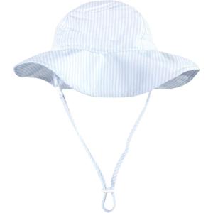 image:imageHudson Baby Baby Hudson Baby Unisex Baby Sun Protection Hat Flamingo Rainbow Stripe 012 MonthsBlue White Stripe