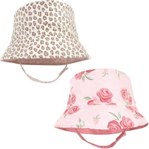 image:imageHudson Baby Baby Hudson Baby Unisex Baby Sun Protection Hat Flamingo Rainbow Stripe 012 MonthsBlush Rose Leopard