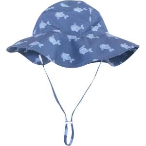 image:imageHudson Baby Baby Hudson Baby Unisex Baby Sun Protection Hat Flamingo Rainbow Stripe 012 MonthsDark Blue Whale