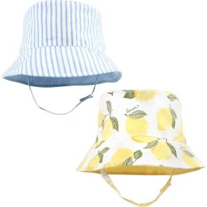 image:imageHudson Baby Baby Hudson Baby Unisex Baby Sun Protection Hat Flamingo Rainbow Stripe 012 MonthsLemon Stripe