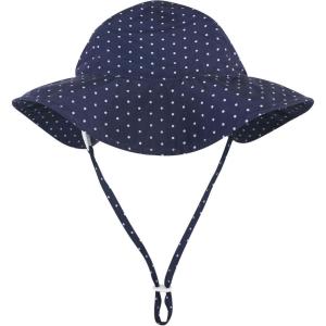 image:imageHudson Baby Baby Hudson Baby Unisex Baby Sun Protection Hat Flamingo Rainbow Stripe 012 MonthsNavy Blue Dot