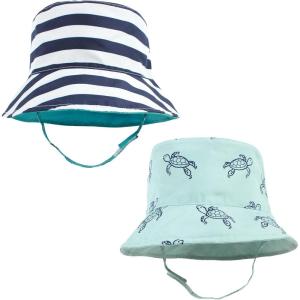 image:imageHudson Baby Baby Hudson Baby Unisex Baby Sun Protection Hat Flamingo Rainbow Stripe 012 MonthsSea Turtle Stripe