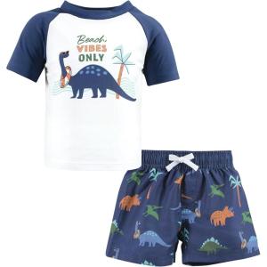 image:imageHudson Baby BabyGirls Swim Rashguard SetBeach Vibe Dino