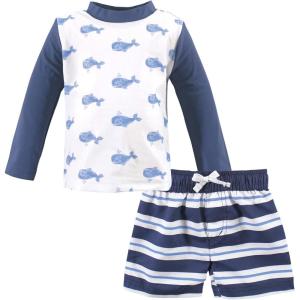 image:imageHudson Baby BabyGirls Swim Rashguard SetBlue Whale