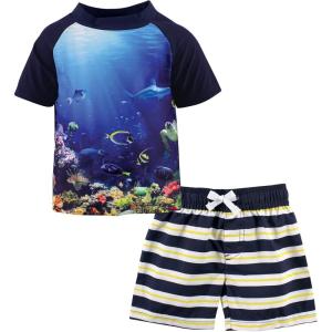 image:imageHudson Baby BabyGirls Swim Rashguard SetBoy Coral Reef