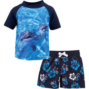 image:imageHudson Baby BabyGirls Swim Rashguard SetBoy Dolphin