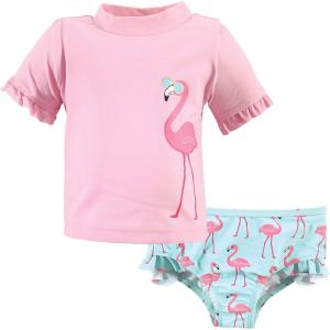 image:imageHudson Baby BabyGirls Swim Rashguard SetFlamingo