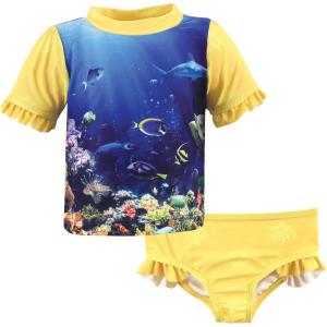 image:imageHudson Baby BabyGirls Swim Rashguard SetGirl Coral Reef