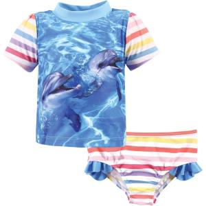 image:imageHudson Baby BabyGirls Swim Rashguard SetGirl Dolphin