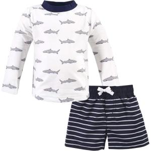 image:imageHudson Baby BabyGirls Swim Rashguard SetGray Shark