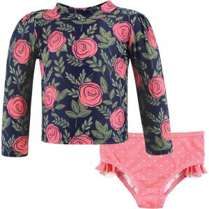 image:imageHudson Baby BabyGirls Swim Rashguard SetLeafy Floral