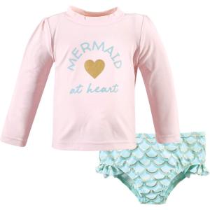 image:imageHudson Baby BabyGirls Swim Rashguard SetMermaid at Heart