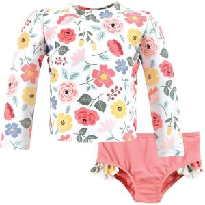 image:imageHudson Baby BabyGirls Swim Rashguard SetModern Botanical