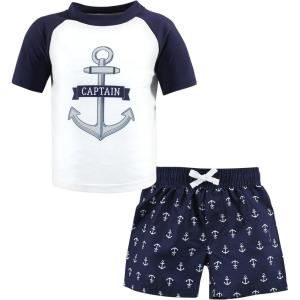 image:imageHudson Baby BabyGirls Swim Rashguard SetNavy Anchor
