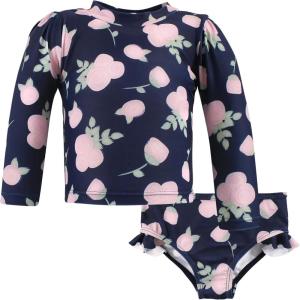 image:imageHudson Baby BabyGirls Swim Rashguard SetNavy Rose