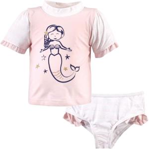 image:imageHudson Baby BabyGirls Swim Rashguard SetPink Mermaid