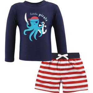 image:imageHudson Baby BabyGirls Swim Rashguard SetPirate Octopus
