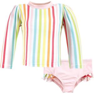 image:imageHudson Baby BabyGirls Swim Rashguard SetRainbow Stripe