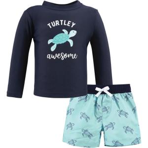 image:imageHudson Baby BabyGirls Swim Rashguard SetSea Turtle