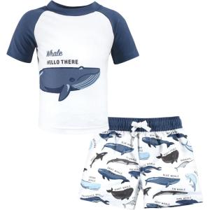 image:imageHudson Baby BabyGirls Swim Rashguard SetWhale Hello There