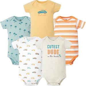 image:imageHudson Baby Infant Boys Cotton Bodysuits 5PackCutest Beach Dude