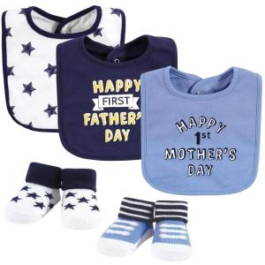 image:imageHudson Baby Unisex Baby Cotton Bib and Sock Set Cowboy One SizeBoy Mothers Fathers Day