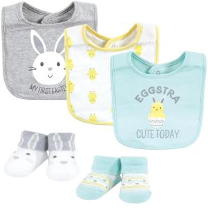 image:imageHudson Baby Unisex Baby Cotton Bib and Sock Set Cowboy One SizeEggstra Cute