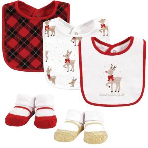image:imageHudson Baby Unisex Baby Cotton Bib and Sock Set Cowboy One SizeFancy Rudolph