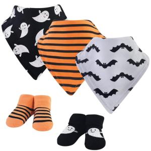 image:imageHudson Baby Unisex Baby Cotton Bib and Sock Set Cowboy One SizeGhost