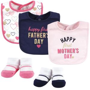 image:imageHudson Baby Unisex Baby Cotton Bib and Sock Set Cowboy One SizeGirl Mothers Fathers Day