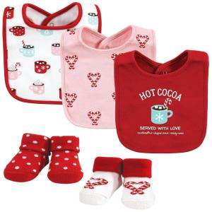 image:imageHudson Baby Unisex Baby Cotton Bib and Sock Set Cowboy One SizeHot Cocoa