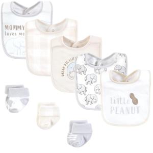image:imageHudson Baby Unisex Baby Cotton Bib and Sock Set Cowboy One SizeLittle Peanut