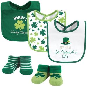 image:imageHudson Baby Unisex Baby Cotton Bib and Sock Set Cowboy One SizeLucky Charm