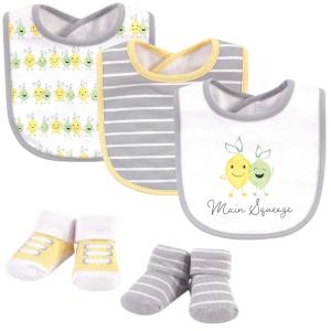 image:imageHudson Baby Unisex Baby Cotton Bib and Sock Set Cowboy One SizeMain Squeeze