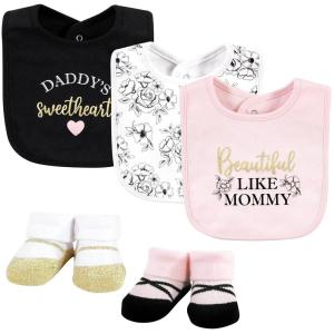 image:imageHudson Baby Unisex Baby Cotton Bib and Sock Set Cowboy One SizeMom Dad Toile