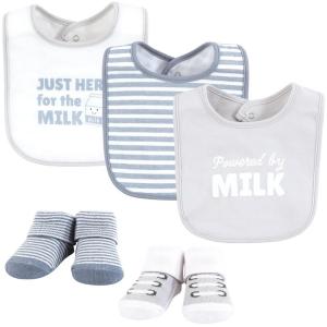 image:imageHudson Baby Unisex Baby Cotton Bib and Sock Set Cowboy One SizePowered By Milk