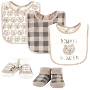 image:imageHudson Baby Unisex Baby Cotton Bib and Sock Set Cowboy One SizeSnuggle Bear
