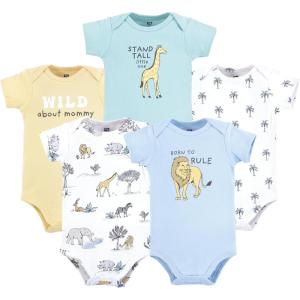 image:imageHudson Baby Unisex Baby Cotton Bodysuits 5packBoy Safari World