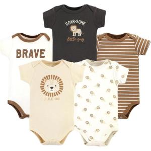image:imageHudson Baby Unisex Baby Cotton Bodysuits 5packBrave Lion