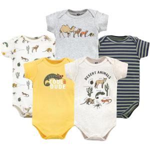 image:imageHudson Baby Unisex Baby Cotton Bodysuits 5packDesert Animals
