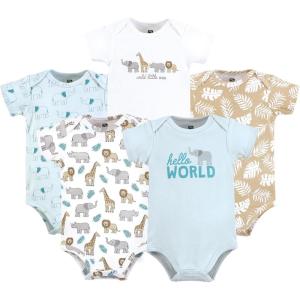 image:imageHudson Baby Unisex Baby Cotton Bodysuits 5packHello World Safari