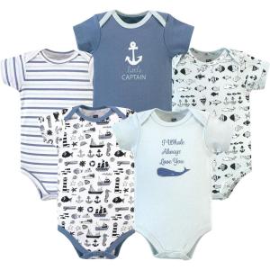 image:imageHudson Baby Unisex Baby Cotton Bodysuits 5packNautical