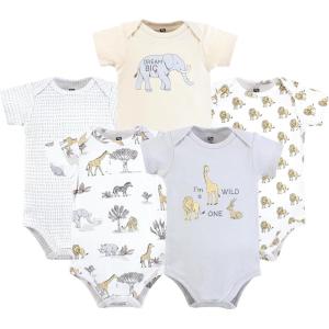 image:imageHudson Baby Unisex Baby Cotton Bodysuits 5packNeutral Safari World