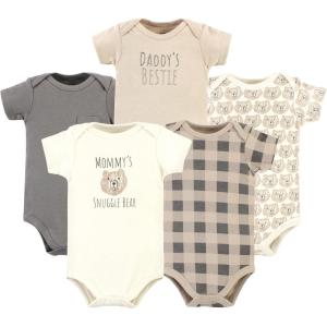 image:imageHudson Baby Unisex Baby Cotton Bodysuits 5packSnuggle Bear