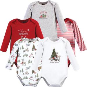 image:imageHudson Baby Unisex Baby Cotton BodysuitsChristmas Forest