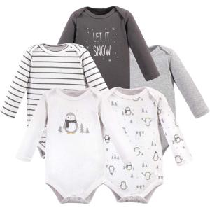 image:imageHudson Baby Unisex Baby Cotton BodysuitsGray Penguin